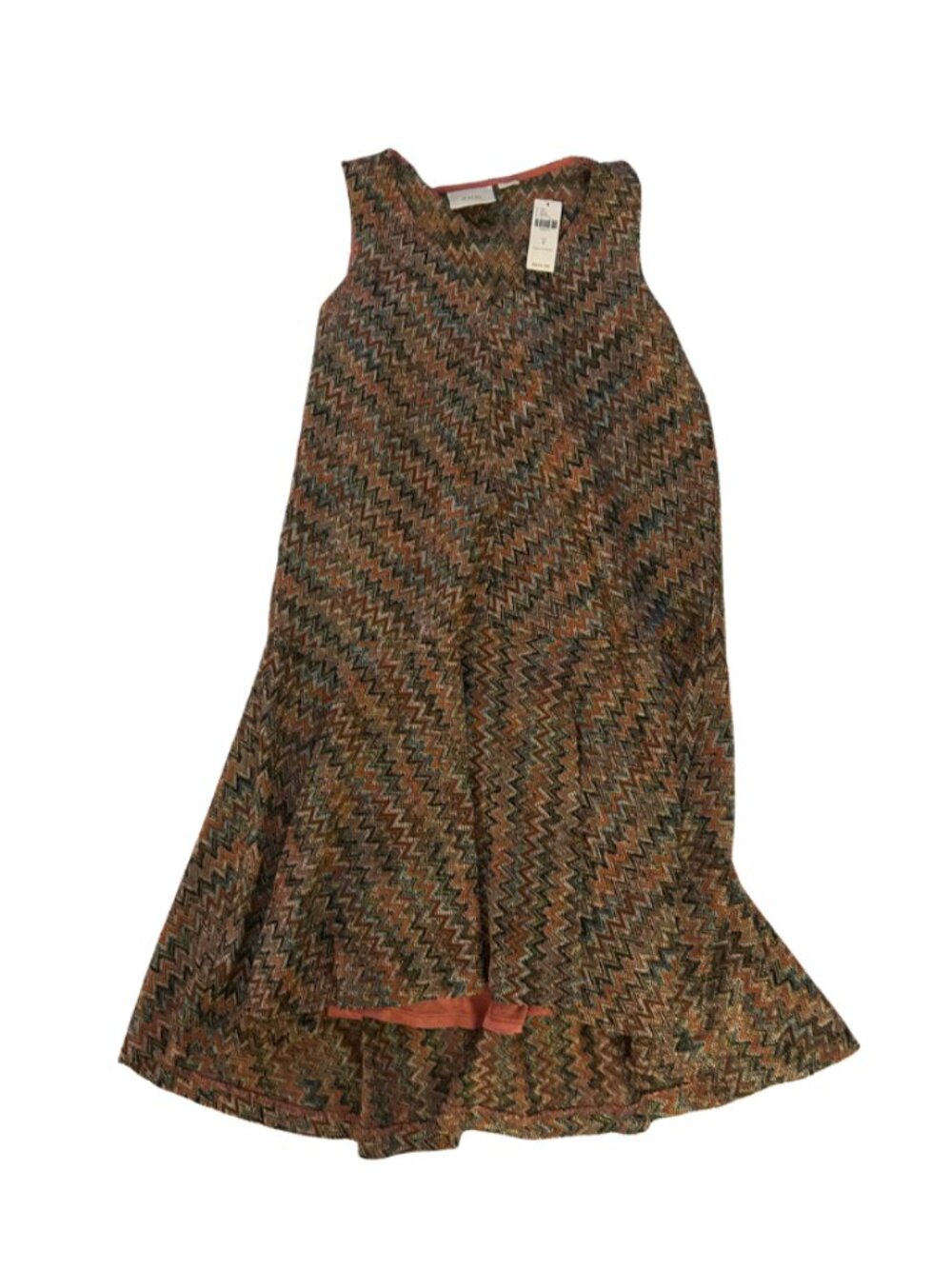 Maeve NWT Zig-Zag Pattern Red and Black V-Neck Sleeveless Dress